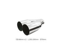 Terminale scarico universale inox doppio disassato 33-73mm TRX/107