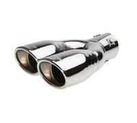 Terminale scarico universale inox ovale doppio sfalsato 37-54mm left