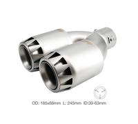 Terminale scarico universale inox satinato rotondo doppio 39-63mm TRX/123