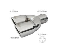 Terminale scarico universale inox tondo doppio inclinato 35-58mm left