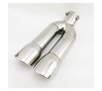 Terminale Silenziatore Del Coperchio Dell'ugello Della Gola Coda In Acciaio Inossidabile Con Doppia Punta Dell'estremità Tubo Di Scarico Marmitta Coda(Argento)