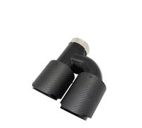 Terminale Silenziatore Punta H Forma Doppia Uscita Silenziatori Per Tubi Di Scarico Decorazione Ugello Universale Tubo di Coda(Left 51mm-76mm)