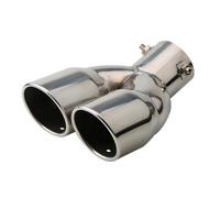Terminale Terminale Di Scarico Posteriore Universale 63 Mm Per Auto Doppio Terminale In Acciaio Inossidabile Spesso Tubo Tondo Cromato. Auto Scarico(Silver curl)