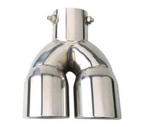 Terminale Terminale Scarico Universale 76 Mm In Acciaio Inox Cromato Doppia Uscita Finitura Cromata Rivestimento Gola Posteriore Modificato Auto Tubo Scarico