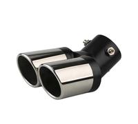 Terminali 1 Pz Per La Maggior Parte Lle Auto Terminale Di Scarico Per Auto Da 25" Doppio Tubo Rivestimento Per Gola Posteriore Di Auto Modificata. Terminale Di Scarico(Black chrome bent)
