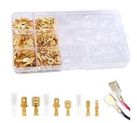 Terminali a Crimpare Kit, Capicorda Elettrici Connettori, Terminale a Crimpare Maschio e Femmina, Connettore a Crimpare Kit, Connettore del Cavo Elettrico, 315pcs, 2,8mm, 4,8mm, 6,3mm, per Audio