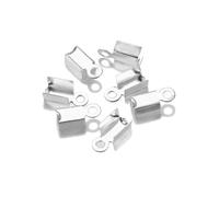 Terminali a crimpare per la creazione di gioielli, 2000 pezzi, 6 colori, terminali pieghevoli per la creazione di gioielli, bracciali, collane, artigianato fai da te (argento, M, 4-9 mm)