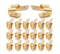 Terminali a disconnessione rapida, connettori elettrici a doppia vanga con crimpatura a crimpare a spirale, adattatori per filo dorato da 1/4 di pollice per un impilamento sicuro, confezione da 25 (25