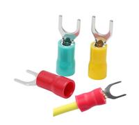 Terminali a forcella serie SV da 100 pezzi, connettori a crimpare preisolati tipo U/Y, punta for filo pressato a freddo di medie dimensioni(SV8-6 100 pcs)