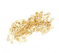Terminali ad Anello con Alette in Ottone, M5 5.2mm, 100 Pezzi, Connettori a Crimpare per Cavi Pressati a Freddo