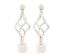 Terminali decorativi per aste, Terminali for aste for tende in ferro bianco for asta da 28 mm, 160x56, confezione 2