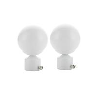 Terminali decorativi per aste, Terminali for aste for tende in ferro da 22 mm/28 mm, confezione da 2, bianchi e neri.(White-22mm-a)