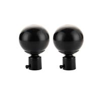 Terminali decorativi per aste, Terminali for aste for tende in ferro da 22 mm/28 mm, confezione da 2, bianchi e neri.(Black-28mm-a)