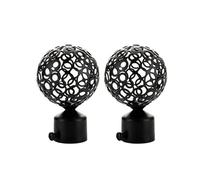 Terminali decorativi per aste, Terminali for aste for tende in ferro da 22 mm/28 mm, confezione da 2, bianchi e neri.(Black-22mm-b)