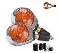 Terminali Del Manubrio Universale Moto Indicatore Lycaon Cromato 7/8 " + 1 "