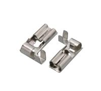 Terminali di anello Crimp, 100 set (200 pezzi) Terminale a crimpare femmina con spina a conchiglia, isolato a molla, a forma di L, 4,8 mm