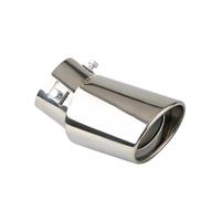 Terminali di scarico 1 pezzo 2,5" ingresso auto scarico marmitta tubo terminale in acciaio inox cromato finitura posteriore gola Silenziatore(Silver 2)