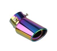 Terminali di scarico 1 pezzo 2,5" ingresso auto scarico marmitta tubo terminale in acciaio inox cromato finitura posteriore gola Tubo di scarico posteriore(Neon chrome 2)