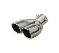 Terminali di scarico 1PC Universale Y tipo doppio tubo di scarico inclinato in acciaio inox Terminale di scarico 63MM versione ispessita Tubo di scarico posteriore(Silver 2)
