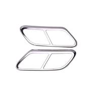 Terminali di scarico Adesivo per terminale di scarico posteriore doppio per auto, Per Volvo XC40, XC60, XC90, S60, V60, S90, V90 Terminali di scarico per auto( Silver.)