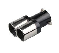 Terminali di Scarico Doppi Universali Colorati Marmitta di Scarico in Acciaio Inox Doppio Tubo di Scarico Marmitta Punte di Scarico Rotonde Decorazione(DBL slverround350)