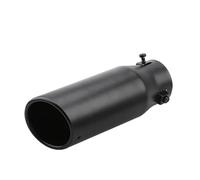 Terminali di scarico Marmitta per tubo di scarico per automobile in acciaio inossidabile a tubo singolo, gola posteriore dell'automobile Silenziatore di scarico(Nero)