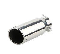 Terminali di scarico Marmitta per tubo di scarico per automobile in acciaio inossidabile a tubo singolo, gola posteriore dell'automobile Silenziatore(Argento)