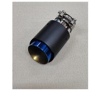 Terminali di scarico per auto 1 Pz Marmitta Di Scarico In Fibra Di Carbonio Opaca Punta Del Tubo Dritta Universale In Acciaio Inossidabile Decorazioni Per Silenziatori Blu Coda Gola(51MM IN-76MM OUT)