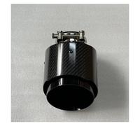 Terminali di scarico per auto 1 Pz Tubo Di Scarico Scarico In Acciaio Inossidabile Nero Uscita 130 Mm Ugelli In Carbonio Lucido Universale Punta Marmitta Terminale Scarico Auto(ID 51MM-OD 130MM)