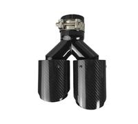 Terminali di scarico per auto 1 Pz Universale Per Auto Coda Gola Silenziatore Lunghezza A Forma Di Y Doppio Fuori Twill Lucido Puntale Marmitta Scarico(51mm-89mm-Left)