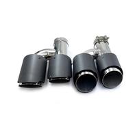 Terminali di scarico per auto 2 Pezzi H Pipe Dual Exhaust Tips Car Accessories Universal Carbon Fiber Stainless Double Exit Pipes Muffler Tailpipe(ID 70MM-OD 89MM)