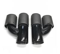 Terminali di scarico per auto 2 Pezzi Universal H Style Doppio Opaco Carbon Look Terminale Di Scarico Marmitta Posteriore Tubo Punta Per Benz(IN 63MM-OUT 101MM)