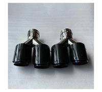 Terminali di scarico per auto 2 Pezzi Y Pipe Dual Exhaust Tips Car Universale Lucido Blu Acciaio Inox Doppia Uscita Tubi Di Scarico Marmitta Terminale(ID 76MM-OD 89MM)