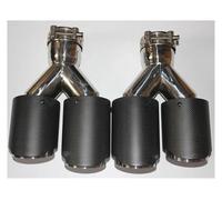 Terminali di scarico per auto 2 PZ 2.5 "63mm Ingresso 3.5" 89mm Uscita Punta Di Scarico In Fibra Di Carbonio Punte Silenziatore Universale Doppio Tubo Quad Punte Coda Gola(60MM IN-101MM OUT)