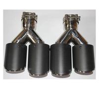 Terminali di scarico per auto 2 PZ 2.5 "63mm Ingresso 3.5" 89mm Uscita Punta Di Scarico In Fibra Di Carbonio Punte Silenziatore Universale Doppio Tubo Quad Punte Coda Gola(80MM IN-101MM OUT)
