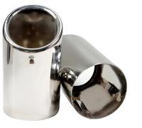 Terminali di scarico per auto 2 Pz/set 7.6 Cm/2.99 Pollici In Acciaio Inox Auto Tubi Di Scarico Punta Del Silenziatore Coperture Per A1 A3 Per A4 TT 2009-2015 Coda Gola(Silver-9.5cm)