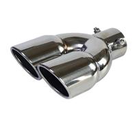 Terminali di scarico per auto Accessori Per Auto In Acciaio Inossidabile Con Uscita Marmitta Per Tubo Di Scarico Universale A Doppia Canna Da 63 Mm Per Ingresso Auto Coda Gola(Silver Z)