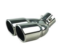 Terminali di scarico per auto Accessori Per Auto In Acciaio Inossidabile Con Uscita Marmitta Per Tubo Di Scarico Universale A Doppia Canna Da 63 Mm Per Ingresso Auto Coda Gola(Silver W)