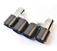 Terminali di scarico per auto Punta Del Silenziatore In Fibra Di Carbonio Lucida Per Tubo Di Scarico Doppio Per Auto Stile H Da 2 Pezzi Coda Gola(48-89mm)