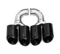 Terminali di scarico per auto Punta Di Scarico Auto Quad Per Cayenne Per 958 2011-2014 304 Acciaio Inossidabile Marmitta Ugello Terminale(Black B Long)