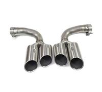 Terminali di scarico per auto Punta Scarico Per Auto In Acciaio Inossidabile 304 Per Cayenne Hybrid Benzina 2018 2019 2020 S Style Punta Del Silenziatore Per Tubo Scarico Tubo Scappamento(Silver A Pet