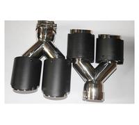 Terminali di scarico per auto Punte Universali Silenziatore Punte Quadruple Doppio Tubo 2 Pezzi 2,5 "63 Mm Ingresso 3,5" 89 Mm Uscita Punta Di Scarico In Fibra Di Carbonio Coda Gola(80MM IN-114MM OUT)