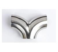 Terminali di scarico per auto Raccordo In Acciaio Inossidabile SUS 304 A 3 Vie Per Saldatura Di Testa Con Diametro Esterno Del Tubo Da 19/25/32/38/51/63/76 Mm Coda Gola(51mm x 1.5mm)