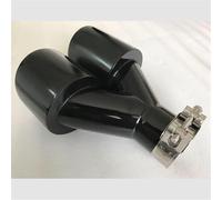 Terminali di scarico per auto Silenziatore Del Tubo Di Scarico Dell'automobile Di Modifica Degli Accessori Universali Doppio Nero Lucido In Acciaio Inossidabile Tubo Di Scarico Per Auto(63MM IN- 101MM