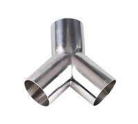 Terminali di scarico per auto Splitter Per Raccordi In Acciaio Inossidabile 304 Da 19/25/32/38/-89 Mm Con Diametro Esterno Del Tubo Saldatura Di Testa A Forma Y A 3 Vie Coda Gola(57mm x 2mm)