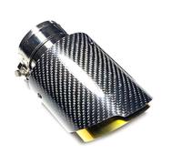 Terminali di scarico per auto Tubo Di Scarico Con Punta Marmitta In Carbonio Tubo Silenziatore Di Scarico Universale In Acciaio Inossidabile Dorato Per BMW Coda Gola(IN 76MM-OUT 114MM)