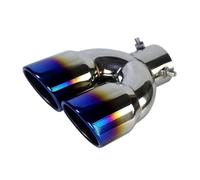 Terminali di scarico Terminale di scarico per auto da 63 mm, terminale di scarico posteriore a doppia canna, terminale in titanio nero, acciaio inossidabile