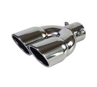 Terminali di scarico Terminale di scarico posteriore a doppia canna da 63 mm per auto, marmitta in acciaio inossidabile titanio nero. Terminali di scarico per auto( Silver Z)