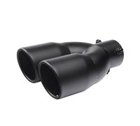 Terminali di scarico Terminale di scarico universale in acciaio inox bicilindrico con ingresso da 63 mm e uscita da 76 mm Tubo scarico modificato(Matte Black)