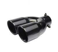 Terminali di scarico Terminale di scarico universale in acciaio inox bicilindrico con ingresso da 63 mm e uscita da 76 mm Tubo scarico modificato(Titanio)